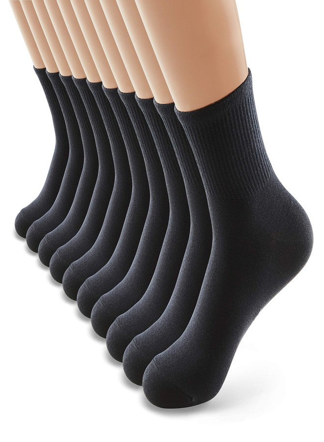 MONFOOT جوارب نسائية من مونفوت، 10 أزواج، قطنية مريحة، قصيرة، سوداء، مقاس صغير، عبوة متعددة - Image 1